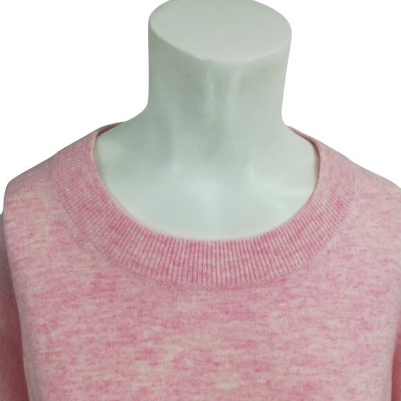 J Crew Crew Neck Ruffle Sleeve Wool Blend Sweater Size XL Pink Romantic Knit - Picture 2 of 12